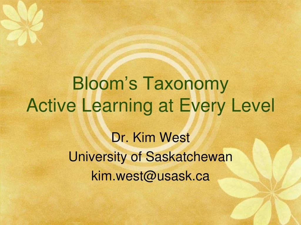 bloom s taxonomy active learning at every level