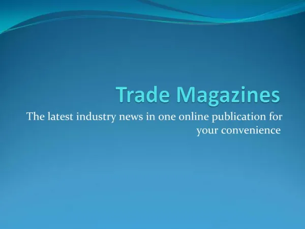 Trade Magazines