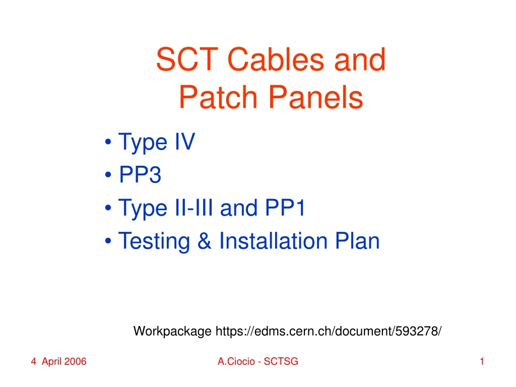 sct cables and patch panels