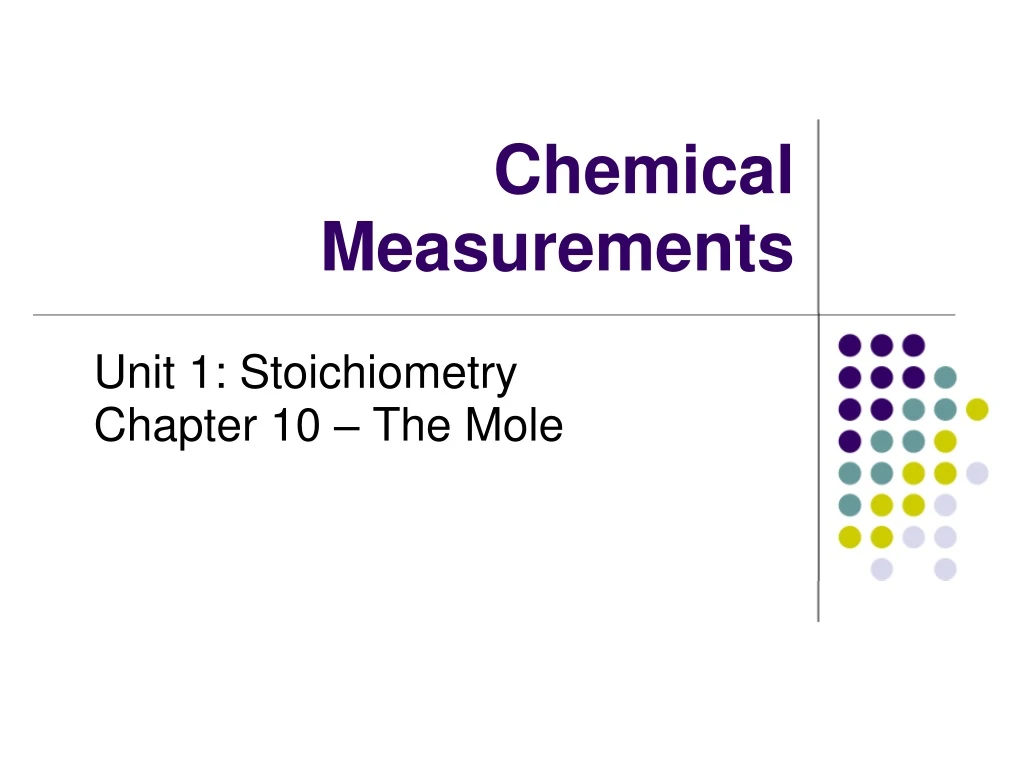 chemical measurements