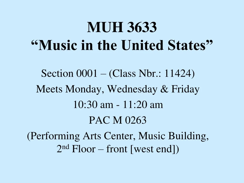 muh 3633 music in the united states