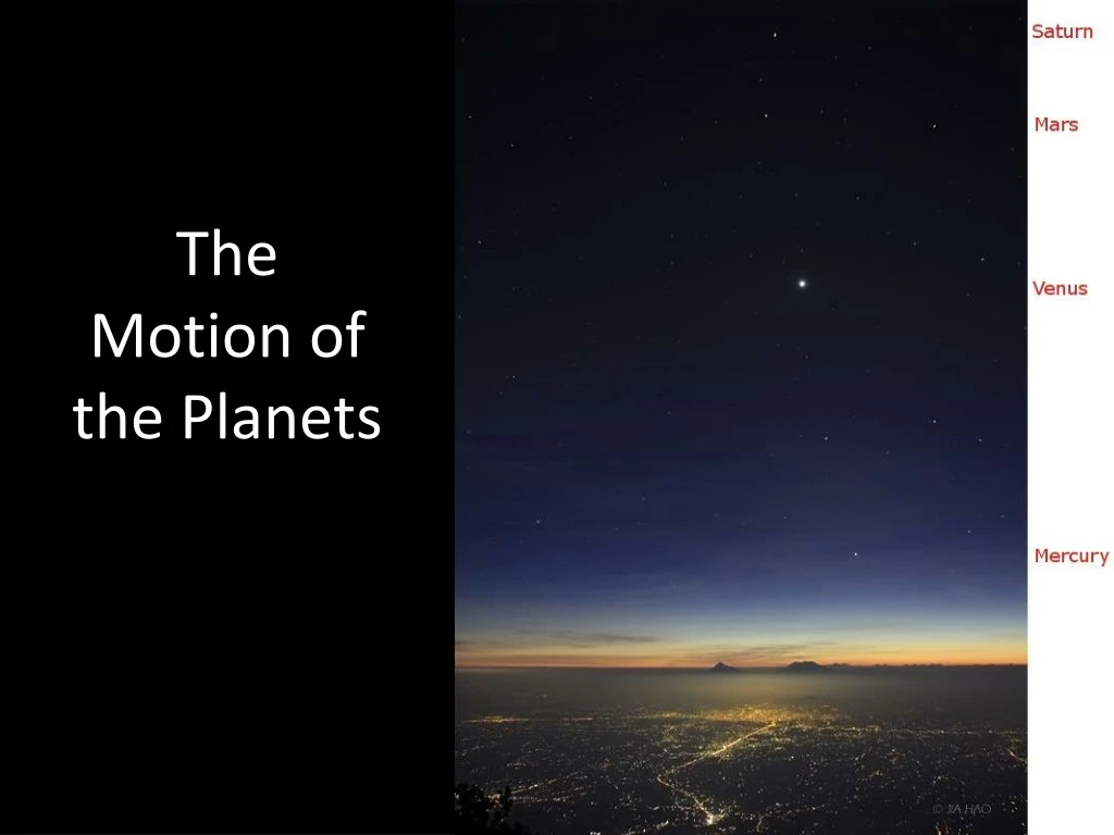 the motion of the planets