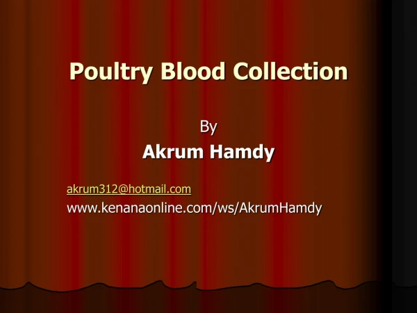 Poultry Blood Collection