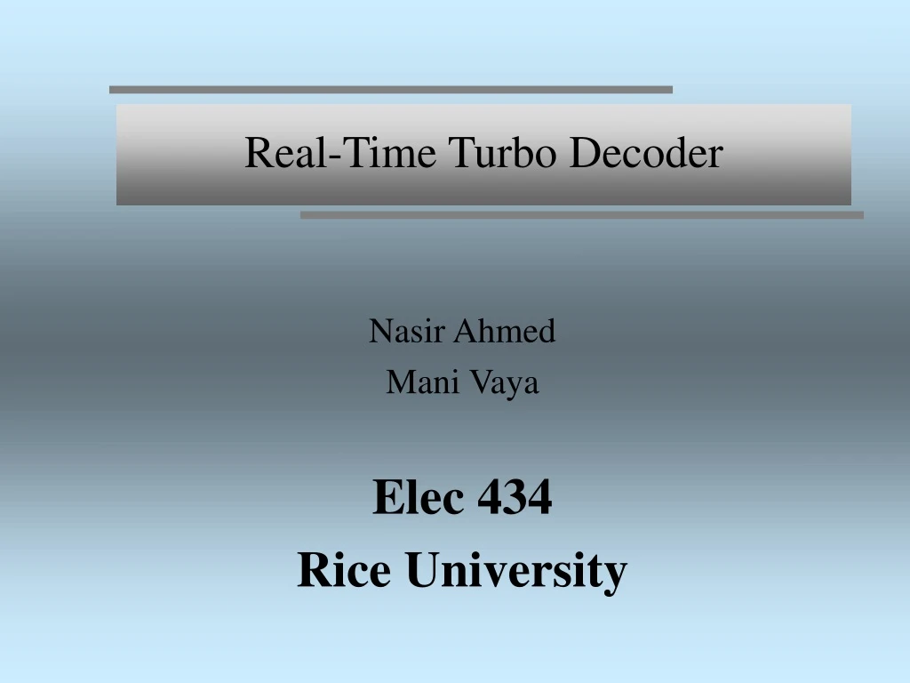 real time turbo decoder