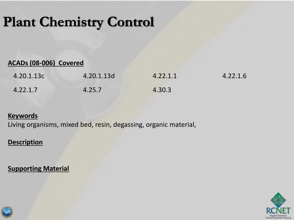 plant chemistry control