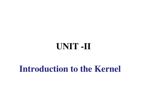 UNIT -II