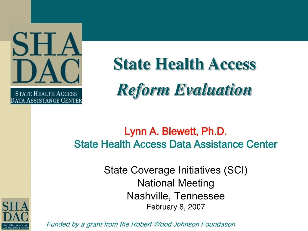 state health access reform evaluation