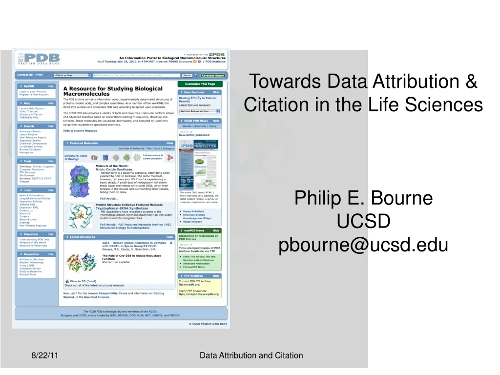 towards data attribution citation in the life