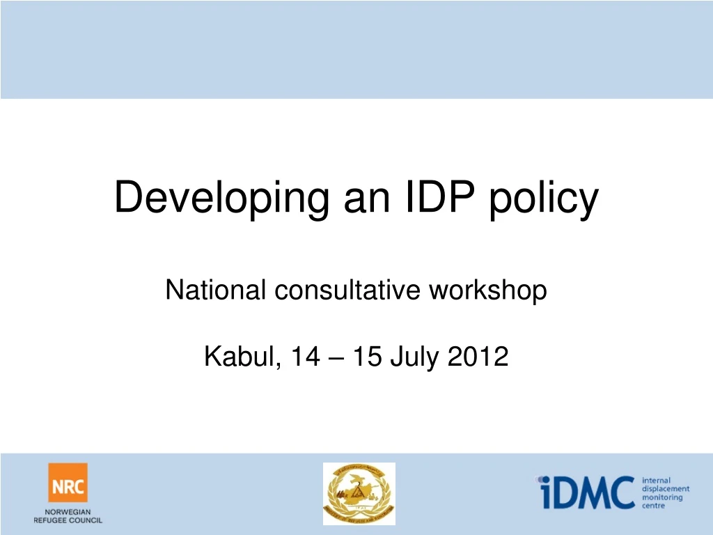 developing an idp policy