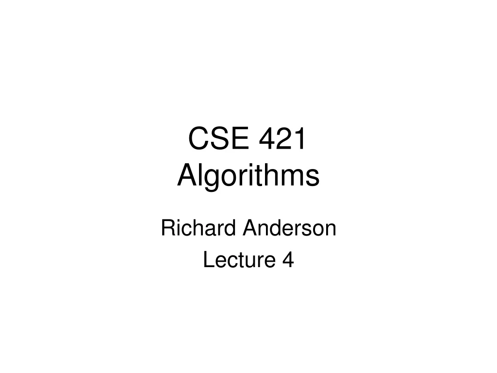 cse 421 algorithms