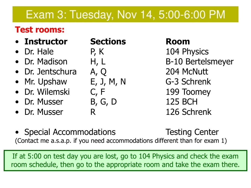 exam 3 tuesday nov 14 5 00 6 00 pm