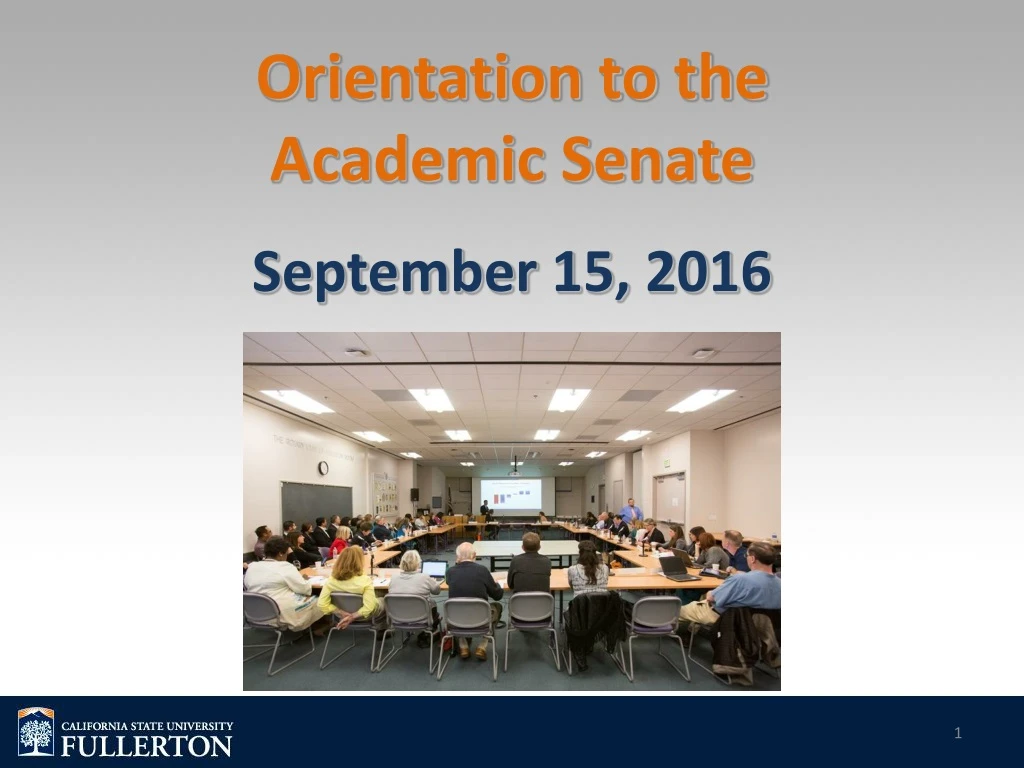 orientation to the academic senate