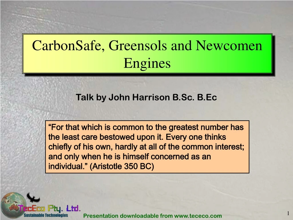 carbonsafe greensols and newcomen engines
