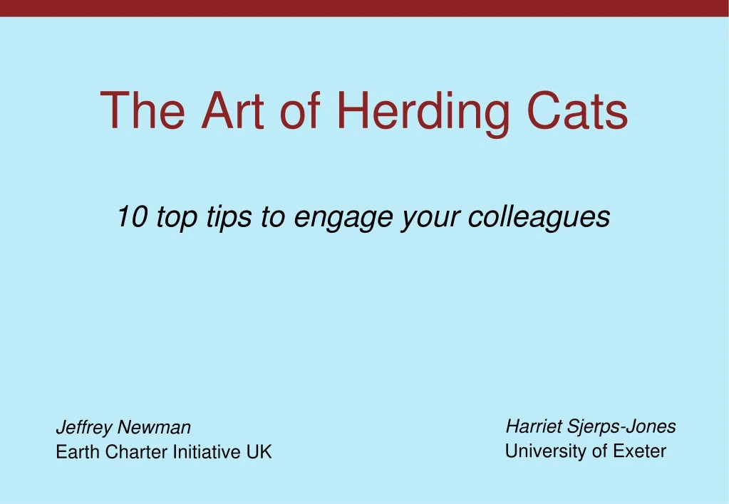 the art of herding cats