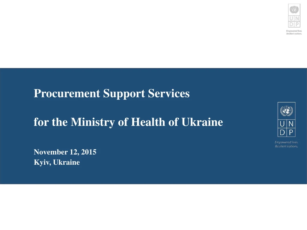procurement support services for the ministry