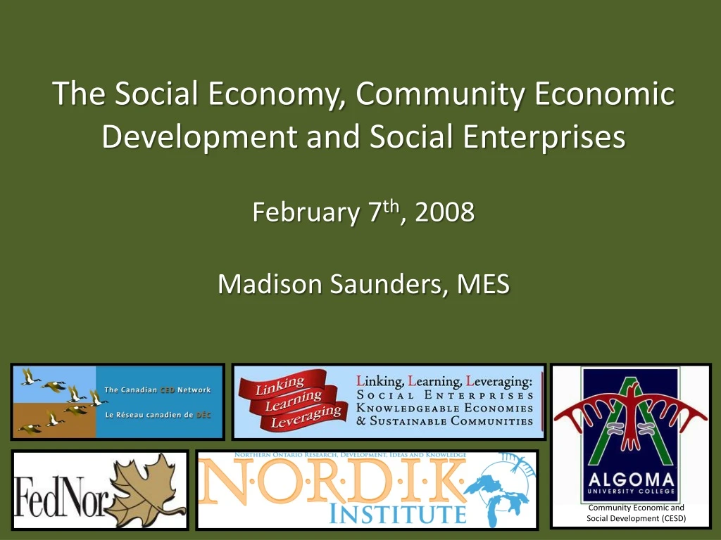 the social economy community economic development