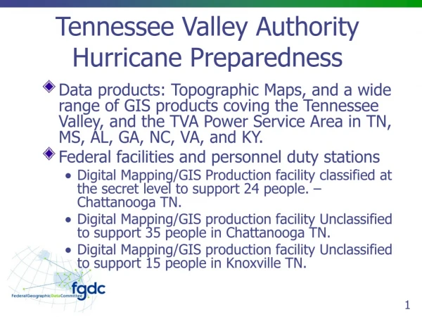 Tennessee Valley Authority Hurricane Preparedness