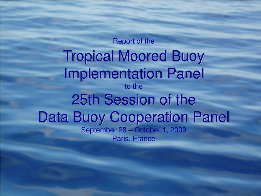 report of the tropical moored buoy implementation