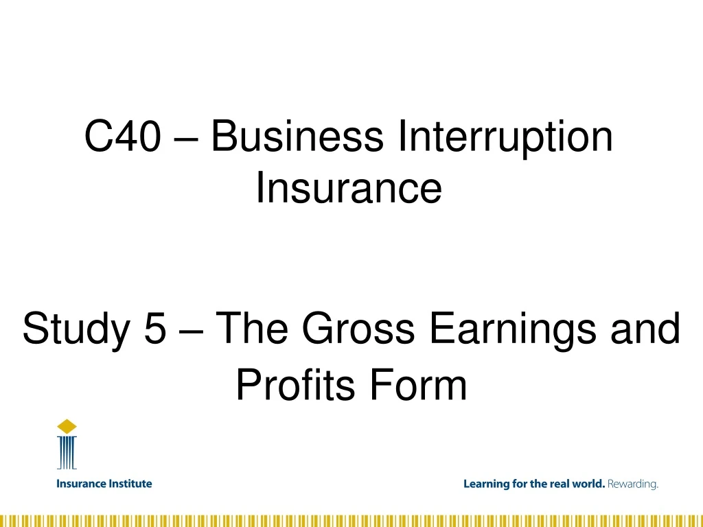 study 5 the gross earnings and profits form