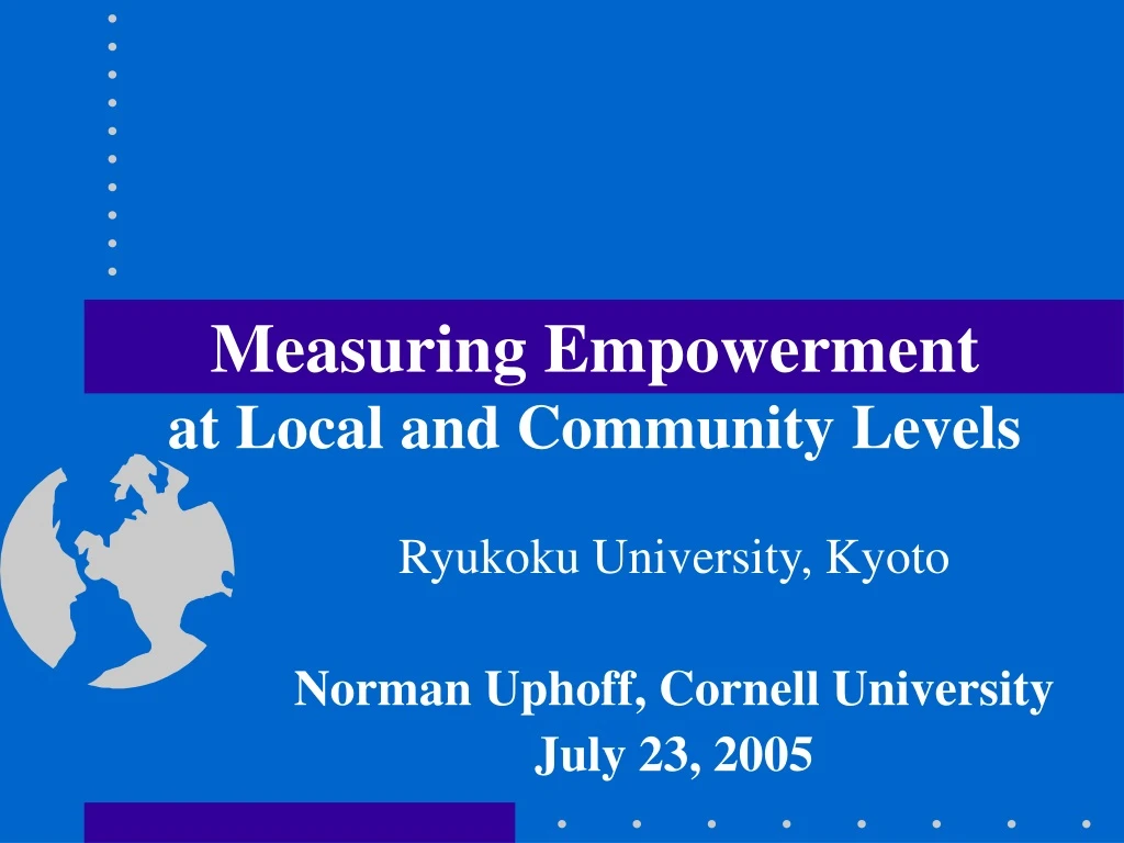 measuring empowerment at local and community levels