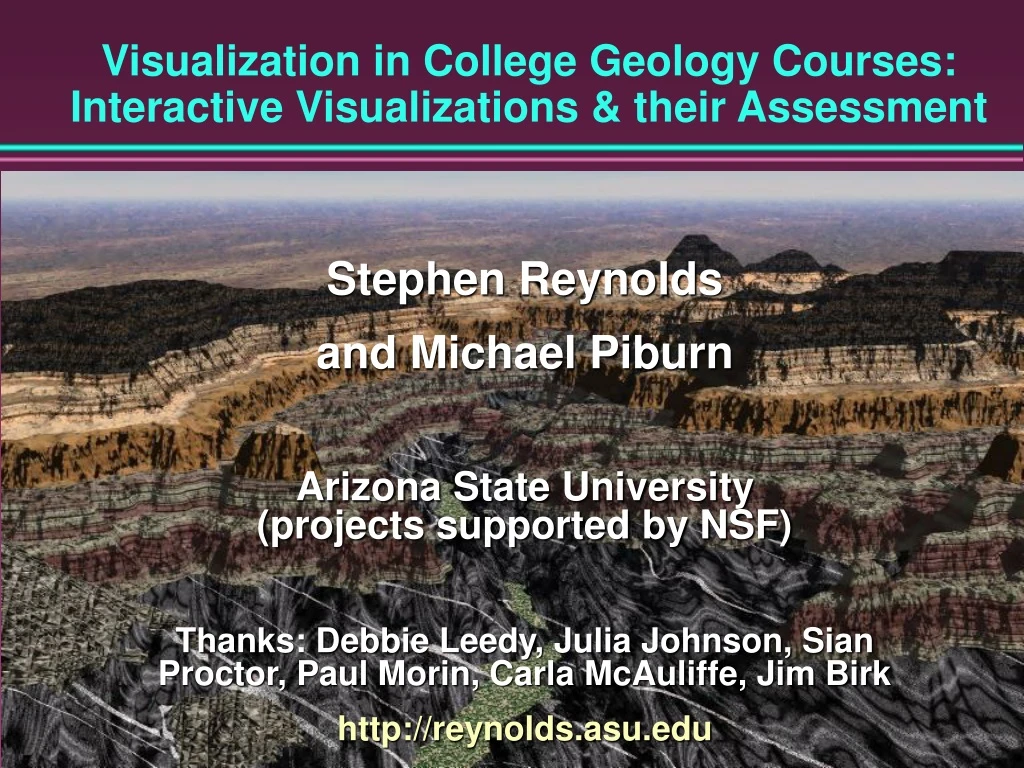 visualization in college geology courses interactive visualizations their assessment