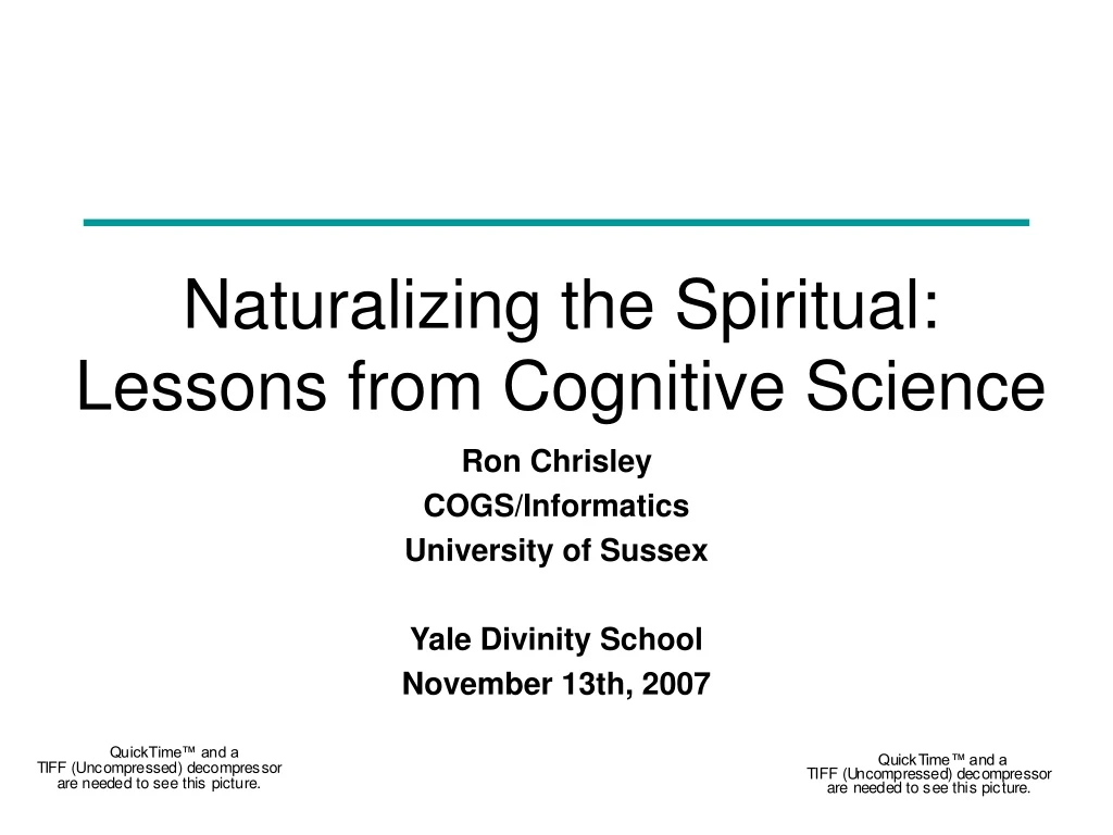 naturalizing the spiritual lessons from cognitive science