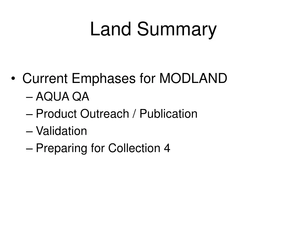 land summary