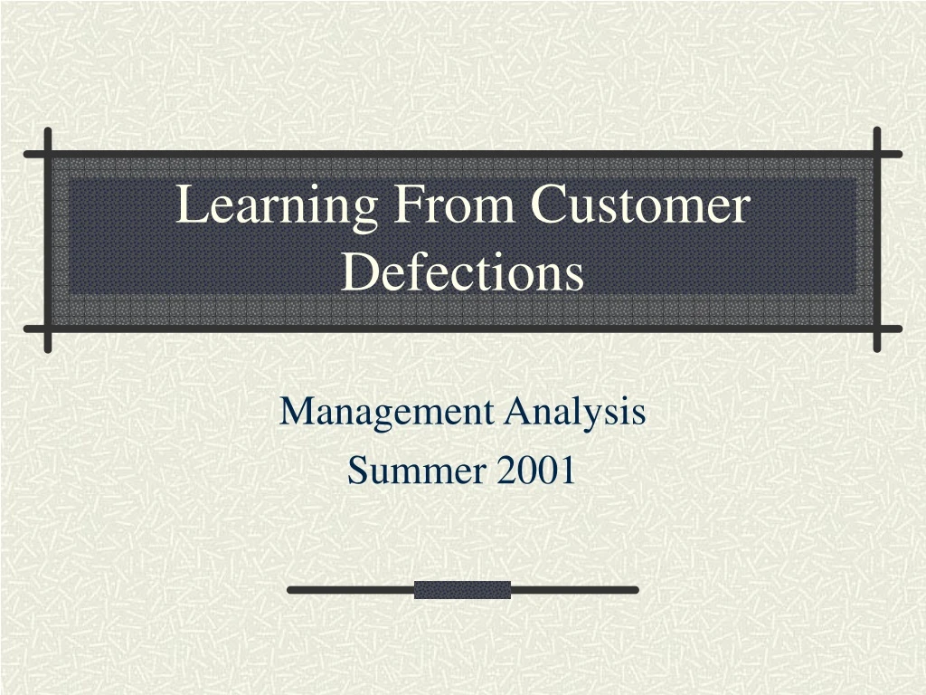 learning from customer defections