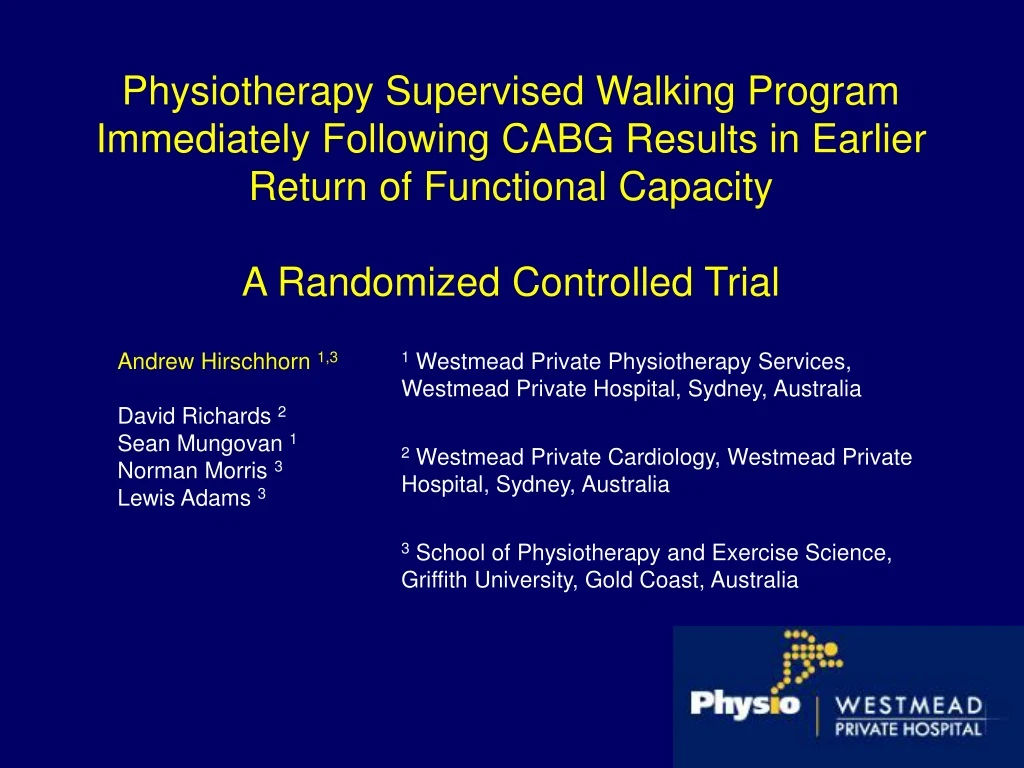 physiotherapy supervised walking program