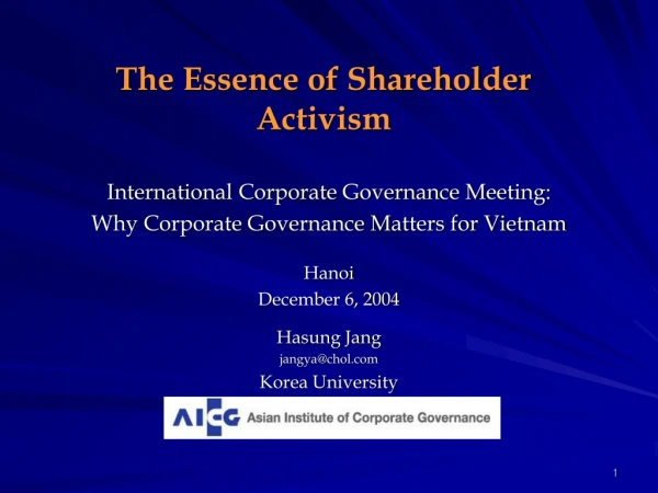 The Essence of Shareholder Activism