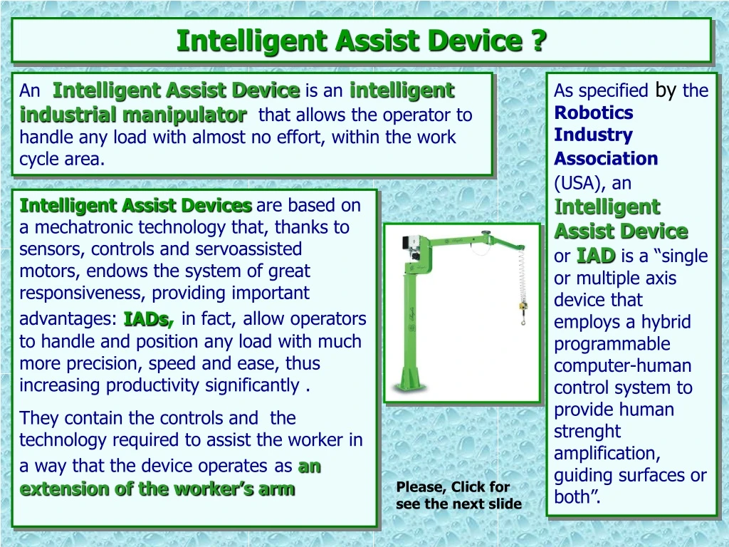 intelligent assist device