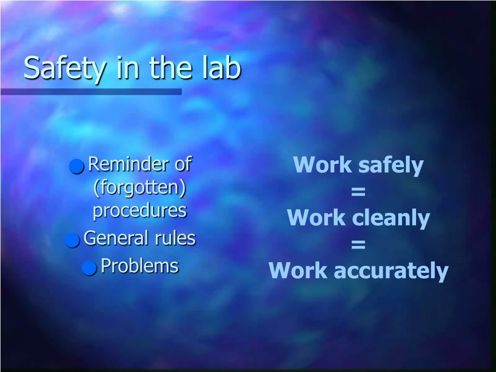 safety in the lab