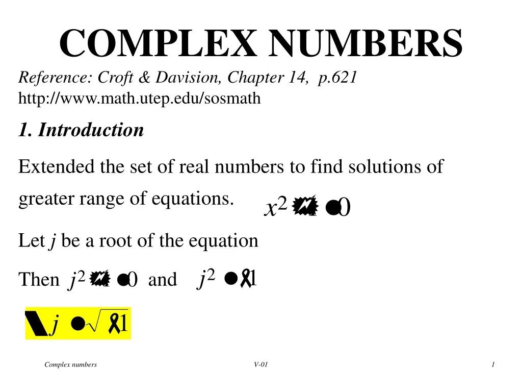 complex numbers