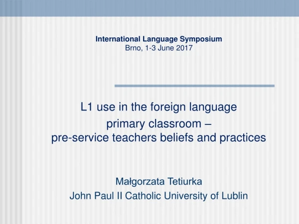 International Language Symposium Brno, 1-3 June 2017