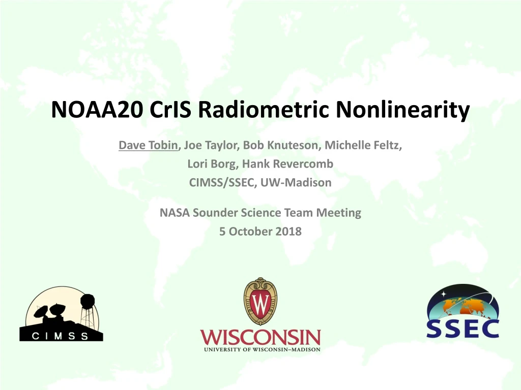 noaa20 cris radiometric nonlinearity