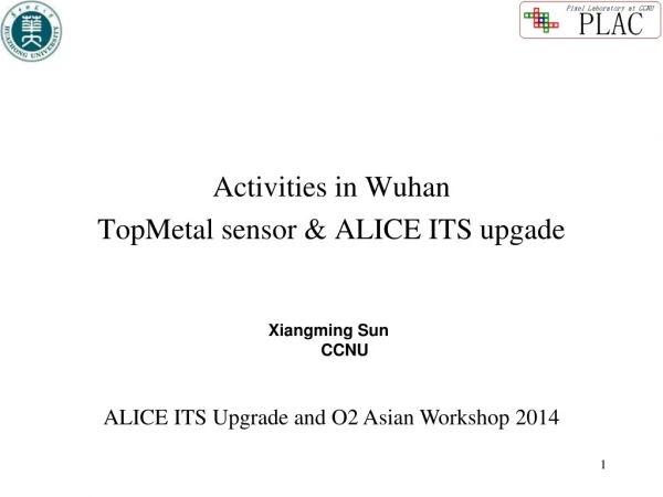 Activities in Wuhan TopMetal  sensor  &amp;  ALICE ITS  upgade