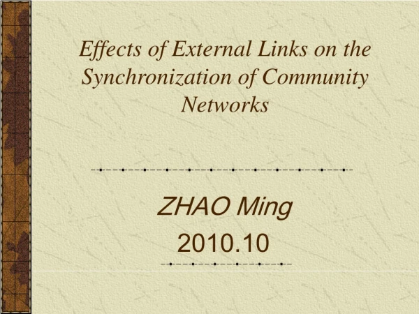 Effects of External Links on the Synchronization of Community Networks