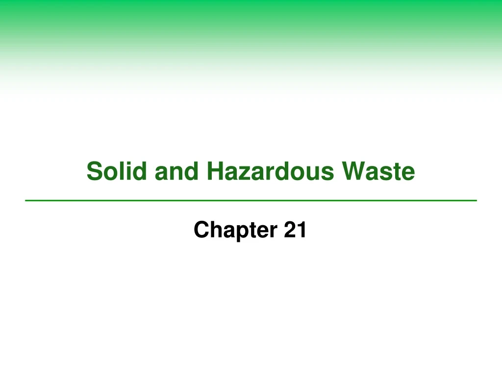 solid and hazardous waste