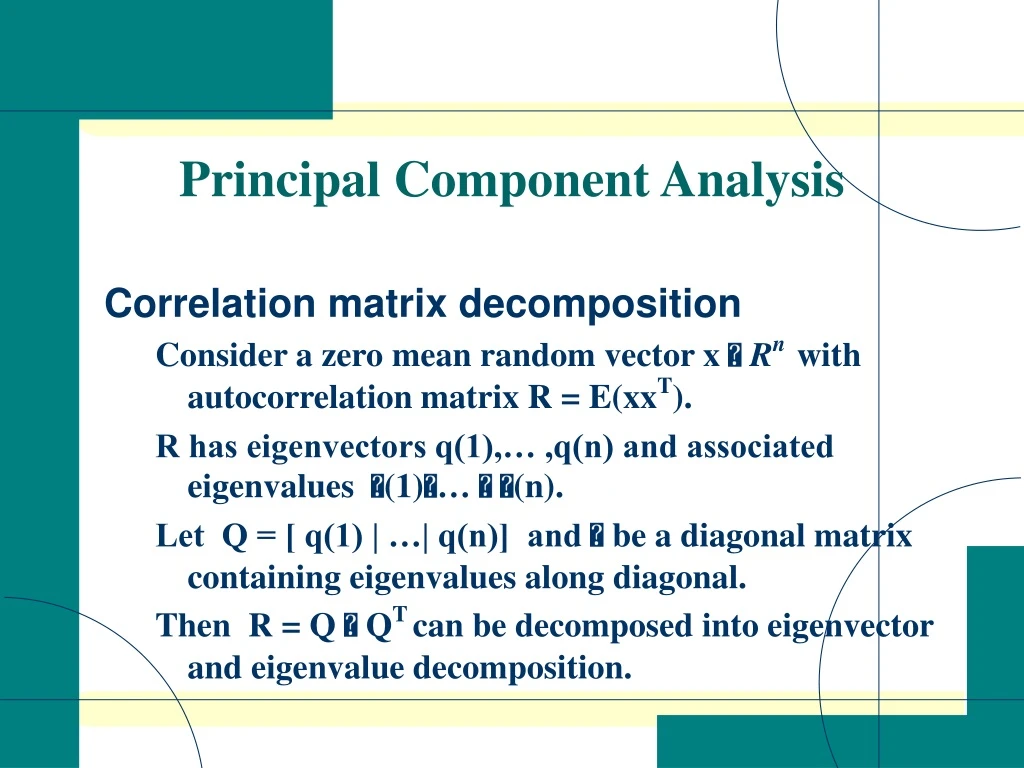 principal component analysis