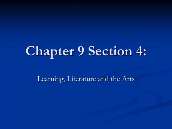 Chapter 9 Section 4:
