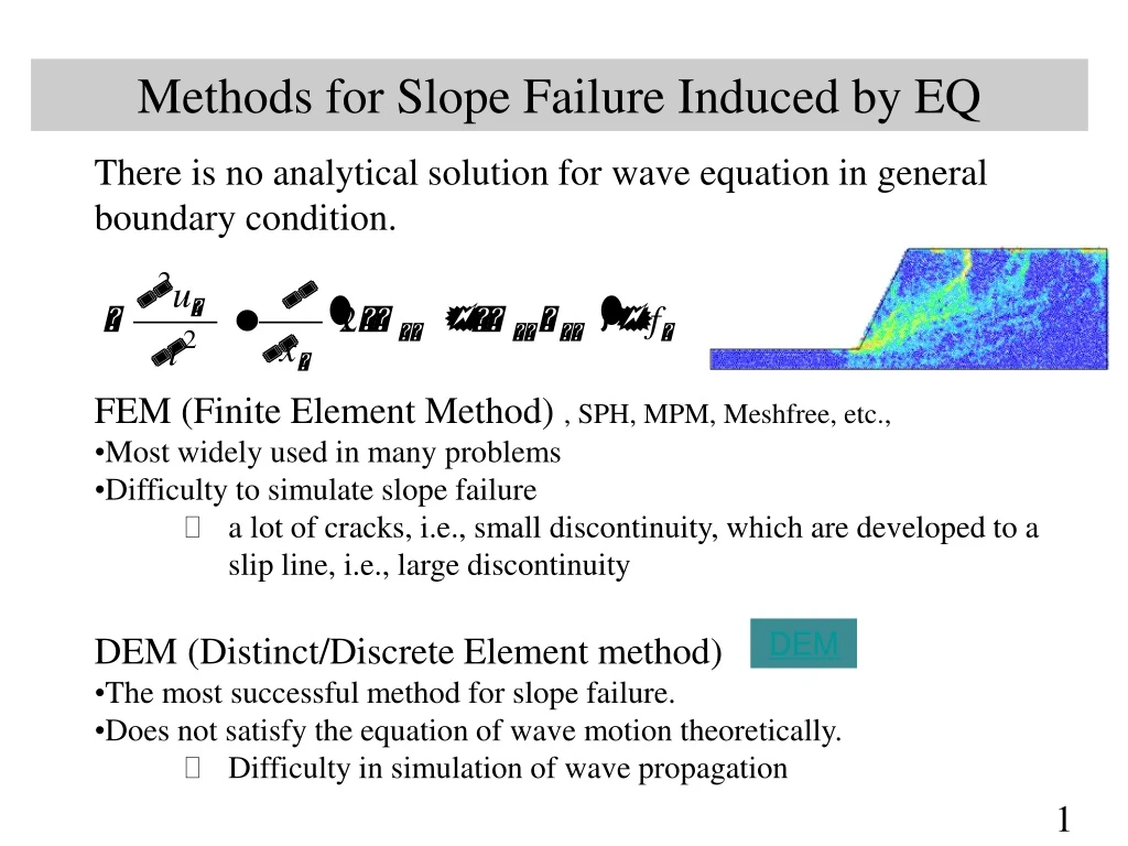 methods for slope failure induced by eq