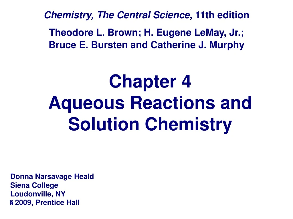 chapter 4 aqueous reactions and solution chemistry