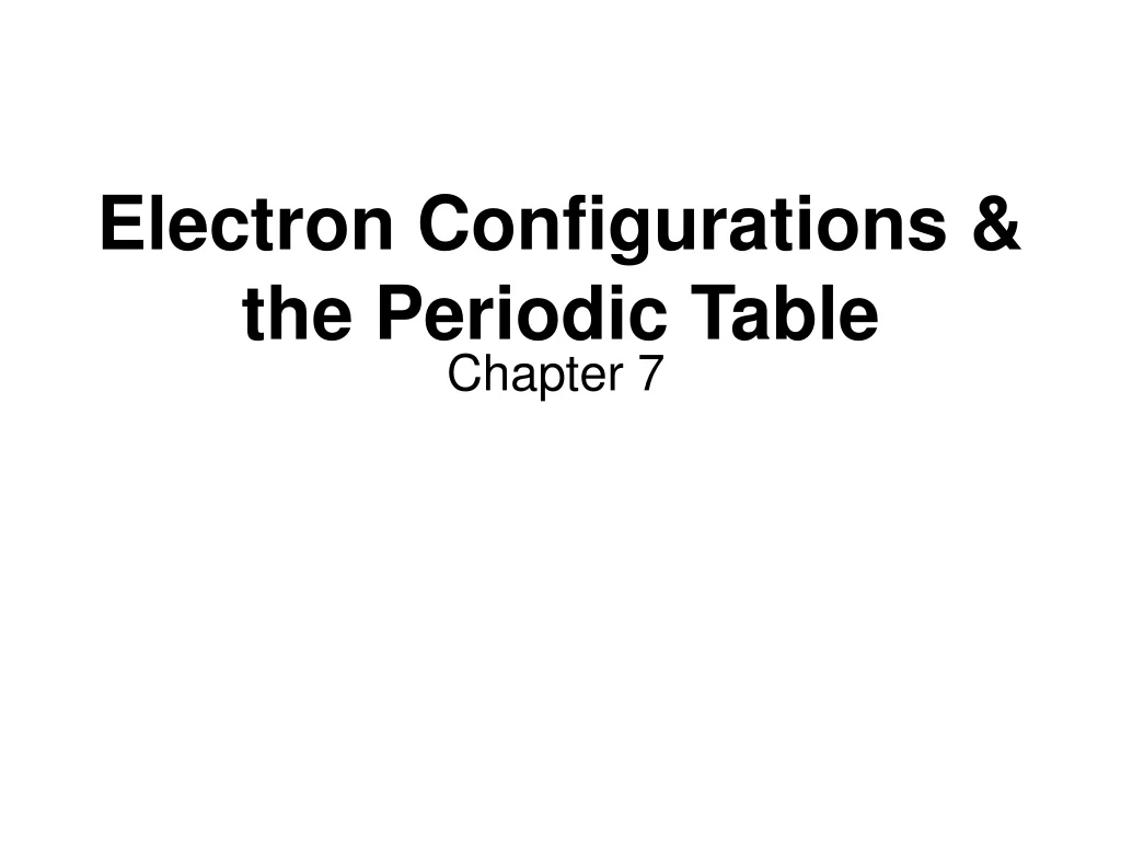 electron configurations the periodic table