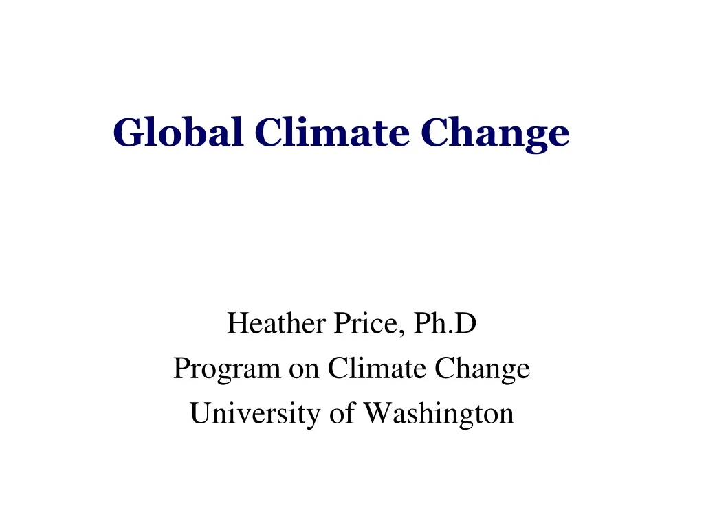 heather price ph d program on climate change university of washington