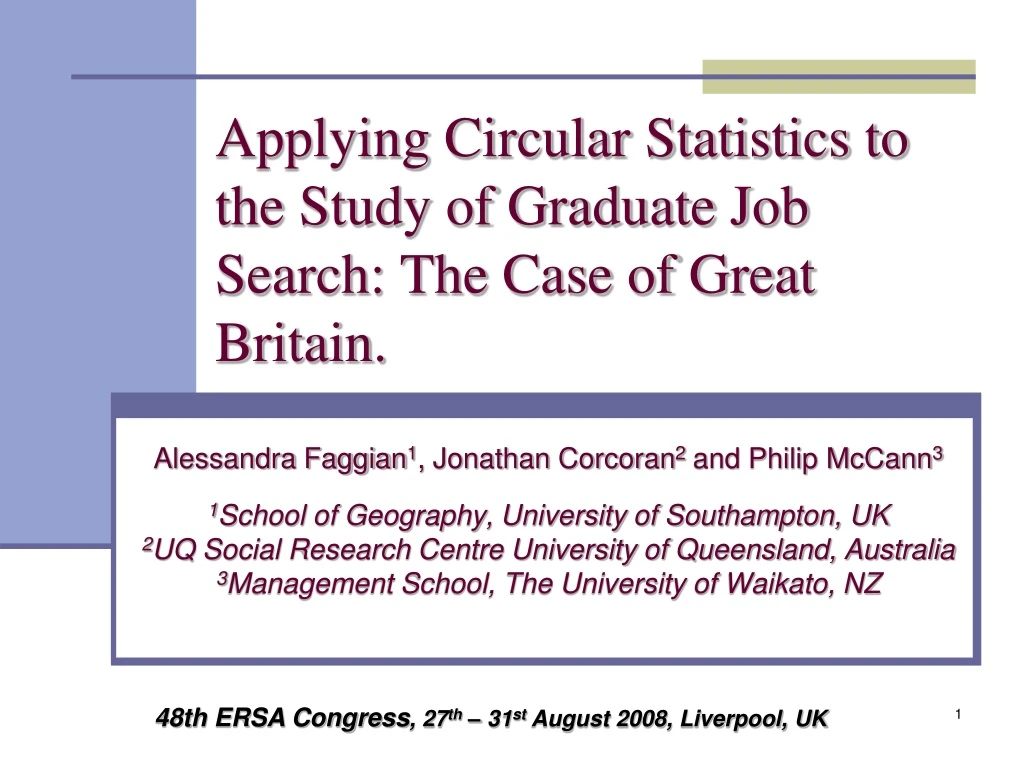 applying circular statistics to the study of graduate job search the case of great britain