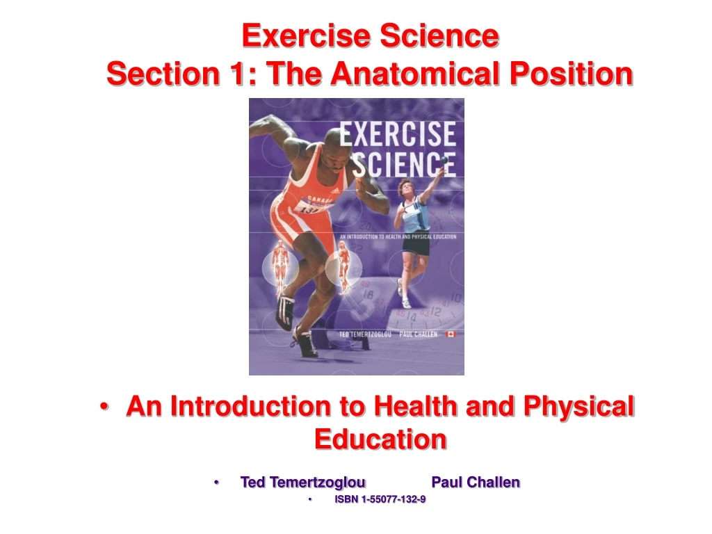 exercise science section 1 the anatomical position