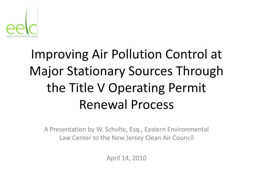 improving air pollution control at major