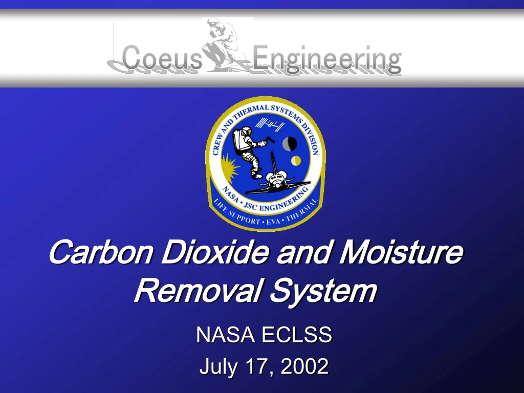 carbon dioxide and moisture removal system