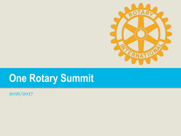 One Rotary Summit 2016/2017