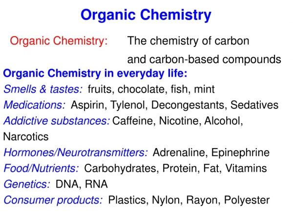 Organic Chemistry